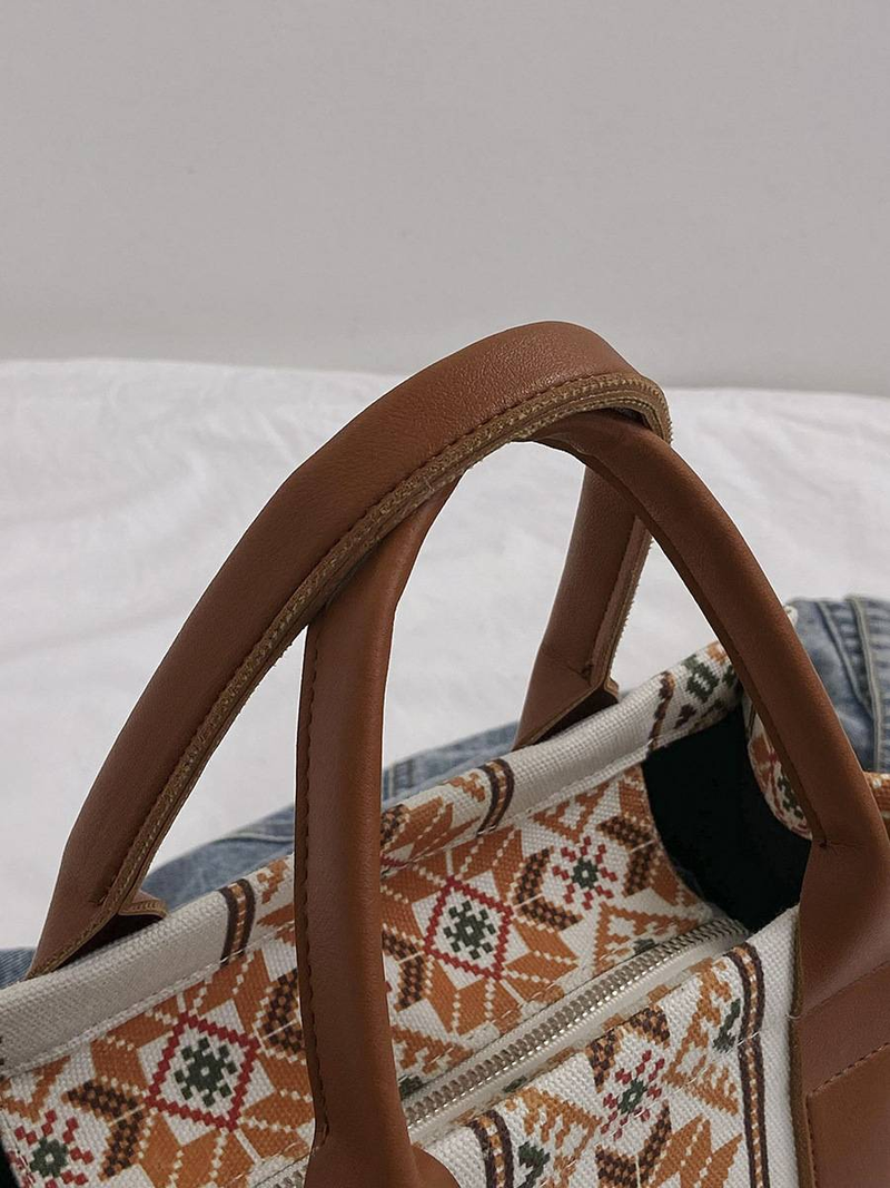 Γυναικεία τσάντα tote σε στυλ boho, ρετρό, ποπ, γυναικεία τσάντα ώμου_voghion.com
