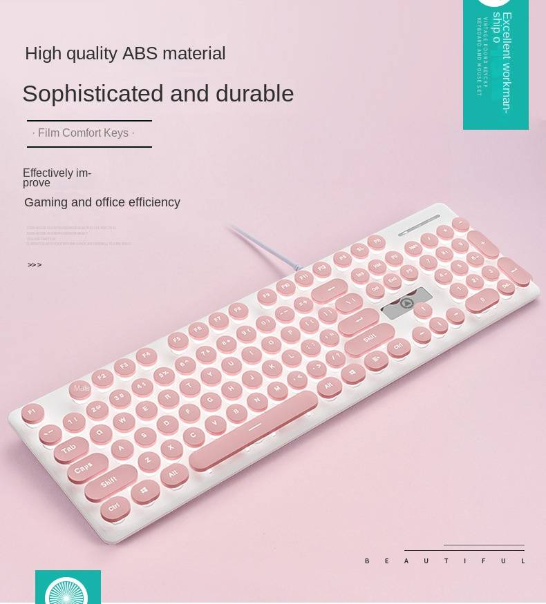 Silber Skulptur V8 Punk Mechanisches Gefühl Tastatur Und Maus Set Leuchtendes Spiel Computer Zubehör_voghion.com