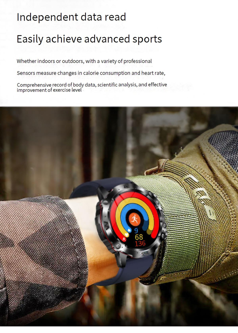 Montre intelligente ET482 Sports de plein air AMOLDE HD ECG Appel Bluetooth Glycémie non invasive_voghion.com