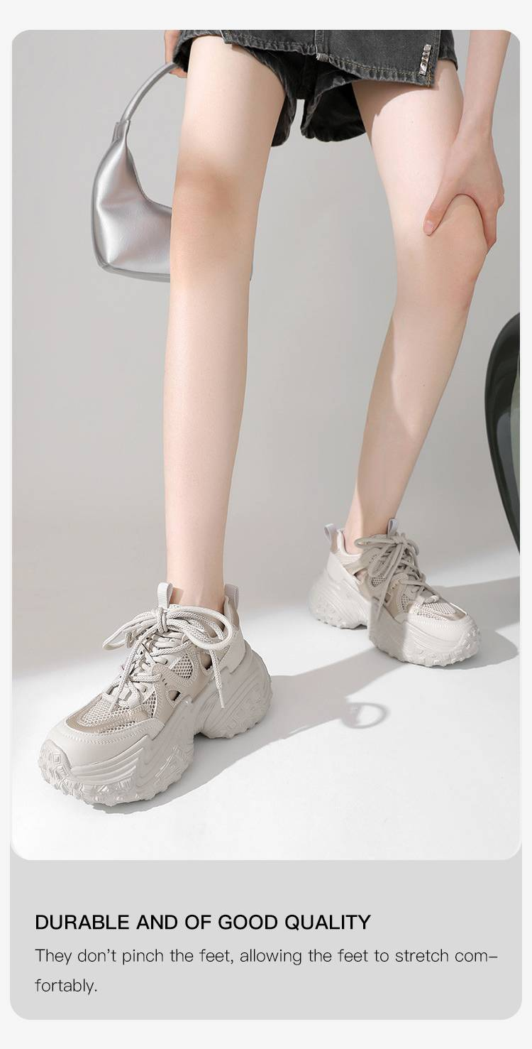 cameido Women's Trendy Thick - Soled Casual Sports Shoes With Mesh - Surfaced Breathable And Hollow - Out Design, Inspired By Dad Shoes_voghion.com