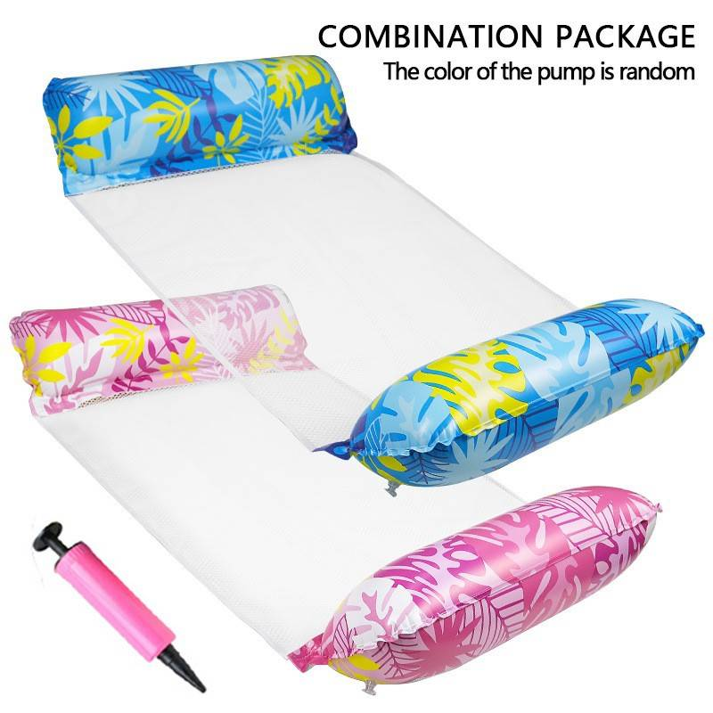 Esteira flutuante inflável de 3 tubos com encosto de malha dobrável, boia de piscina para adultos, jangada resistente para piscina de praia e lago_voghion.com