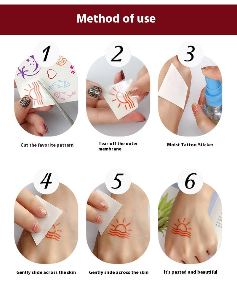 Adesivi per tatuaggi all'henné in pizzo marrone - Body art temporanea impermeabile per donne. Durata 1-2 settimane._voghion.com