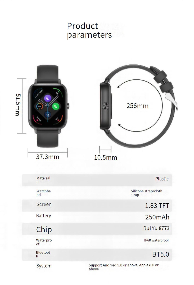 Smart Watches New Ultra Thin Smart Watch I128 Call Bluetooth Sports Pedometer Monitoring Heart Rate Blood Oxygen IP68 Waterproof_voghion.com