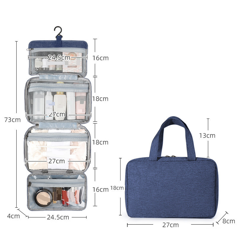 Bolsa de viagem, bolsa para artigos de higiene, bolsa de armazenamento com 4 camadas de separação seca e molhada, bolsa de cosméticos portátil à prova d'água para áreas externas com grande capacidade_voghion.com