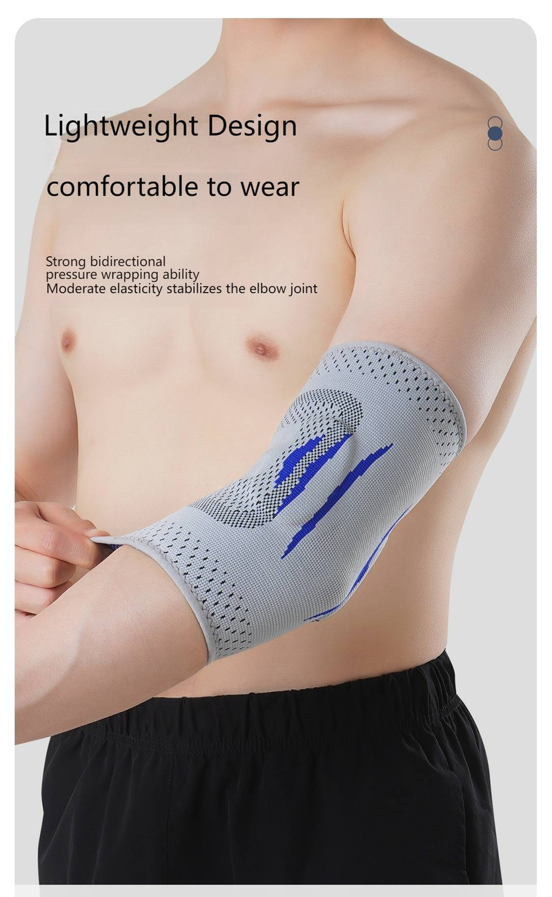Cotoveleira de compressão premium para basquete, badminton e fitness – respirável, absorve o suor e oferece suporte às articulações – tamanhos P/M/G para adultos unissex (cinza)_voghion.com