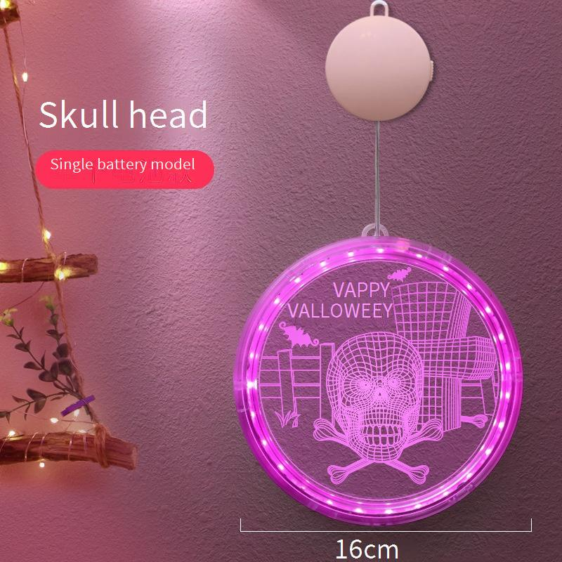 3D Acrylic LED Halloween Decoration Light - Battery Operated Hanging Lantern With 7 Spooky Designs_voghion.com