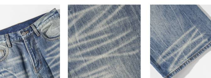 Fall New Arrival – White-Based Plus-Size American Lightning Bolt Flared Jeans (M-5XL, Polyester Blend, Mid-Rise Button Fly With Stretch Comfort)_voghion.com