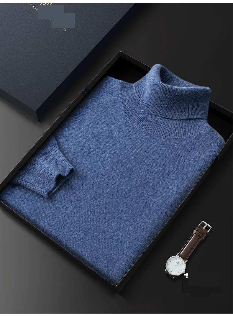 Herren Premium Kaschmirpullover – Klassischer Pullover mit hohem Halsausschnitt und lockerer Passform für Herbst & Winter (Beige/Camel/Mittelgrau/Schwarz_voghion.com