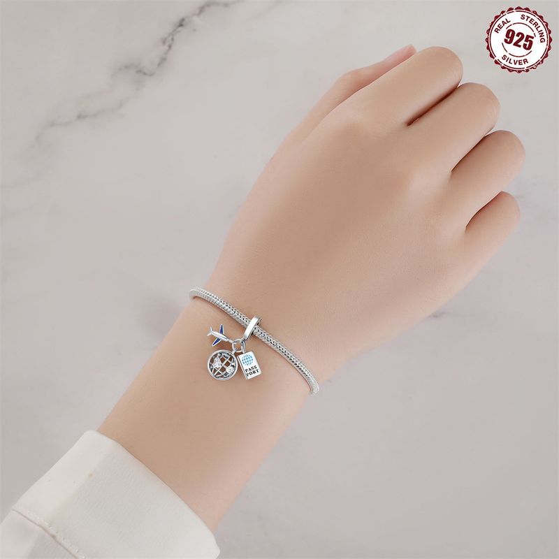 Original Travel Series Flygplan Tower Söt S925 Sterling Silver DIY hänge Armband Halsband Smycken Tillbehör_voghion.com
