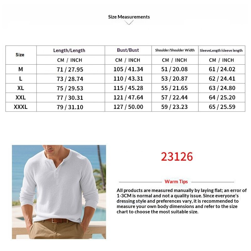 Hue Hue 2025 Autumn Winter Long Sleeve T-Sh Diagonal Stripe Henley Neck Fashion Cross-Border Men's Casual Solid Color Base_voghion.com