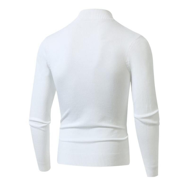Maglione da uomo con cerniera al collo – Pullover in maglia di alta qualità, vestibilità comoda e lavabile in lavatrice (M-3XL, stile casual invernale)_voghion.com