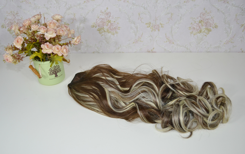 Synthetic hair U-shaped half head wig for women's medium large wave pear curl with natural fluffy long curly hair_voghion.com