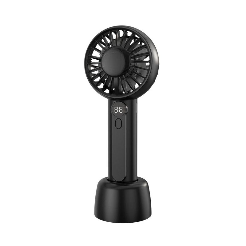 Ventilatore USB da esterno, piccolo, ventilatore Violent Turbo, ricaricabile, display digitale, mini ventilatore portatile a doppia foglia_voghion.com