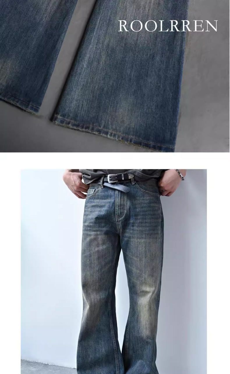 Vintage Flared Jeans For Women - High Waist Stretchy Slim Fit Bootcut Denim Pants With Retro Distressed Look_voghion.com