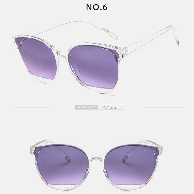 Occhiali da sole classici ovali rossi da donna con montatura rotonda Occhiali da sole con montatura a specchio da donna vintage in plastica oceanica_voghion.com
