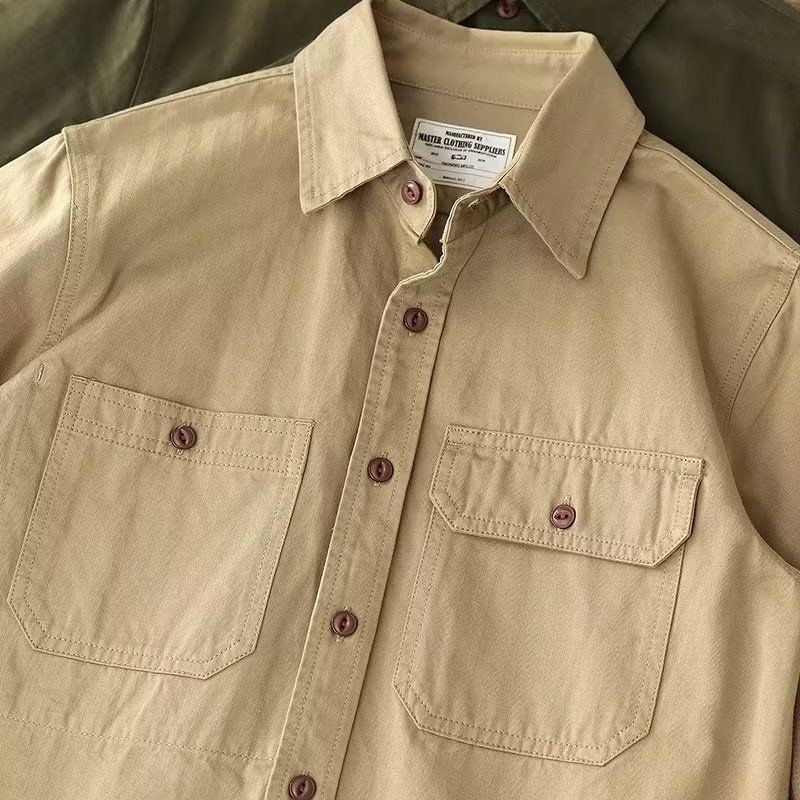 Amerikanischen Stil Arbeitskleidung Langarm Lose Tough Guy Jagd Hemd Männer Frühling Jacke Mantel_voghion.com