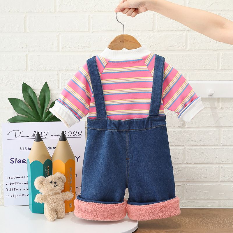 Abbigliamento per bambini Ragazzi e ragazze autunno e inverno 2024 nuovi graziosi tute in velluto per neonati, tute in due pezzi, produttori di abbigliamento per bambini all'ingrosso_voghion.com