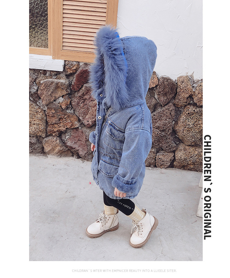 Kinderkleidung Kinderkleidung, Baumwollgepolsterte Kleidung für Mädchen, Winterverdickung, Neue Herbst- und Winterkleidung, Samt-Jeansjacke für Kinder_voghion.com