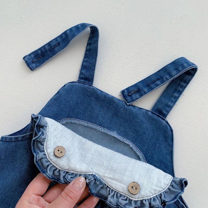 Korean style summer clothes, soft denim straps, buttocks, western-style baby and cute jumpsuit for outdoor wear_voghion.com