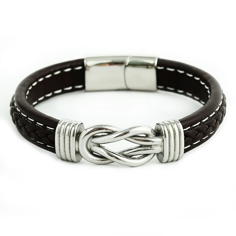 Bracciale punk magnetico in lega di pelle da uomo alla moda_voghion.com