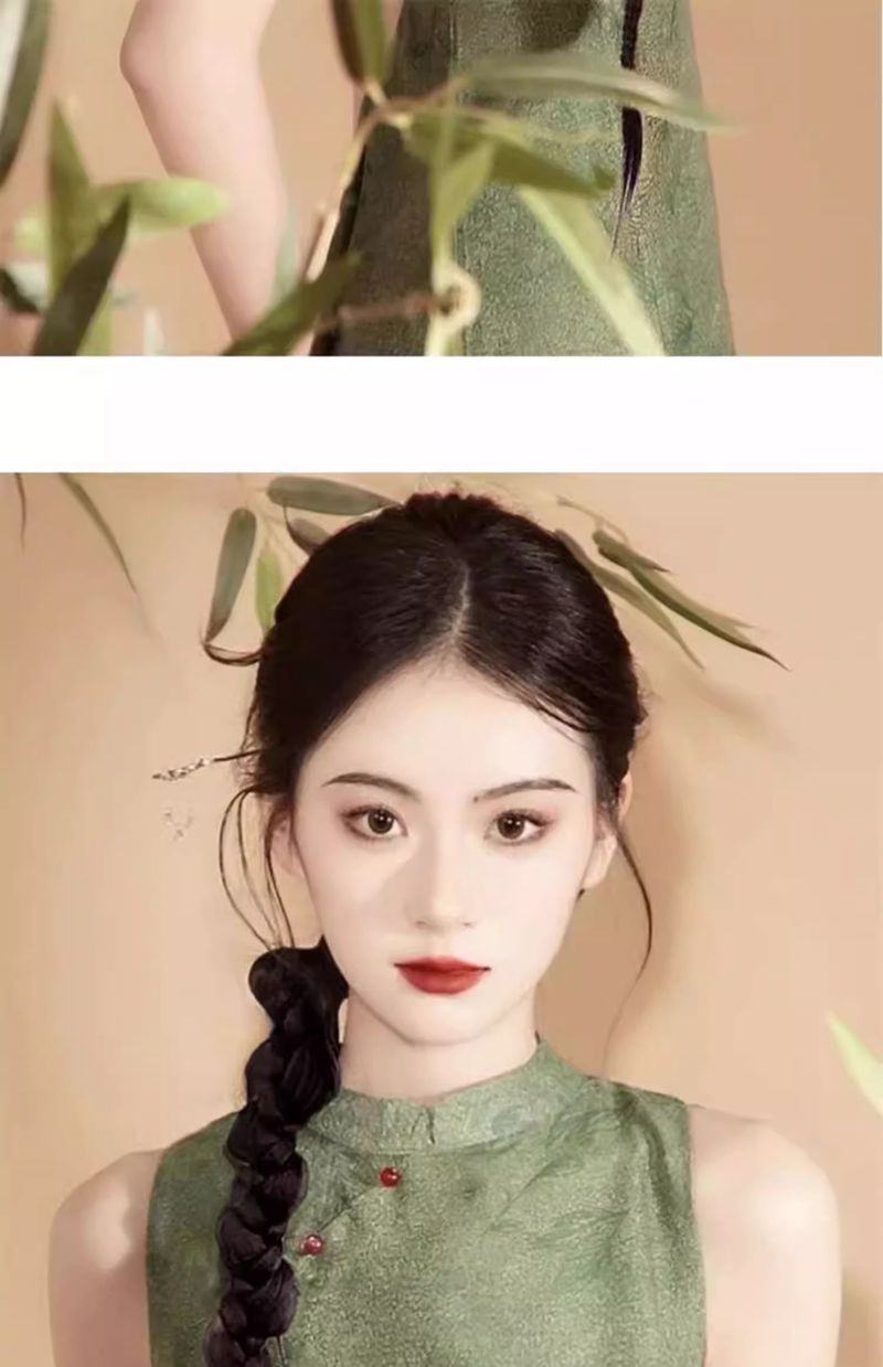 Parrucca con coda di cavallo intrecciata in stile cinese per donna - Treccia laterale realistica con clip regolabili (pronta da indossare, resistente al calore e in stile bohémien)_voghion.com