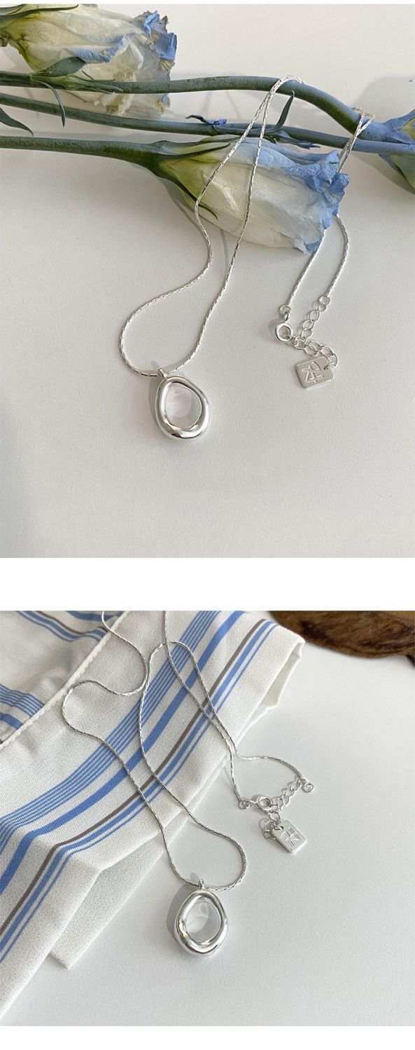 Light luxury niche irregular ins water droplet pure silver necklace 2024 new minimalist high-end collarbone chain best_voghion.com