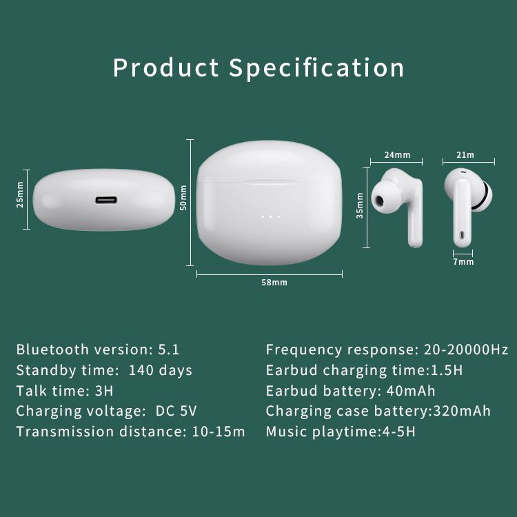 Auriculares inalámbricos Bluetooth NeoGear A40 con cancelación de ruido y batería de larga duración, compatibles con auriculares Huawei._voghion.com