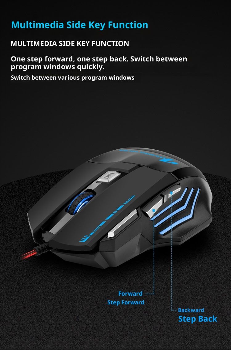Digitex Digitex Lei Kui G705 Wired 7-Button 3200DPI Gaming E-sports Office RGB Desktop Laptop Mouse_voghion.com