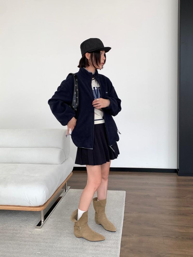 Stivali da equitazione da cowboy western con tacco basso, stile western, stile retrò francese, reversibili, da donna, autunno inverno 2025_voghion.com