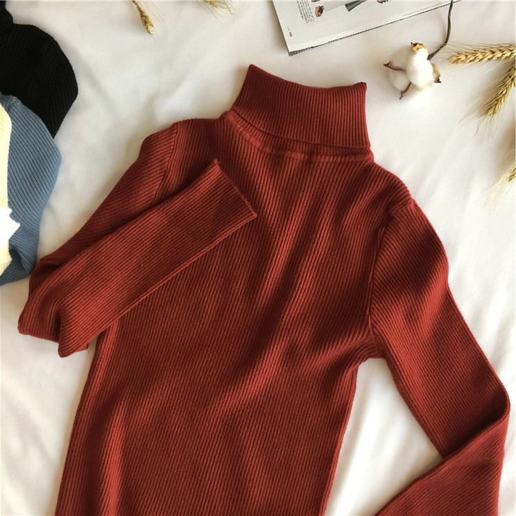 2023 herbst Winter Dicken Pullover Frauen Gestrickte Rippen Pullover Pullover Langarm-rollkragenpullover Schlank Jumper Weiche Warme Pull_voghion.com