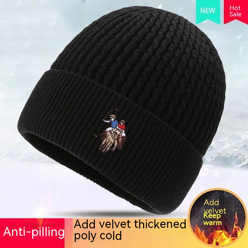 Hat, men's coldproof knitted plush thickened warm wool cotton hat, winter cycling windproof and cold hat_voghion.com