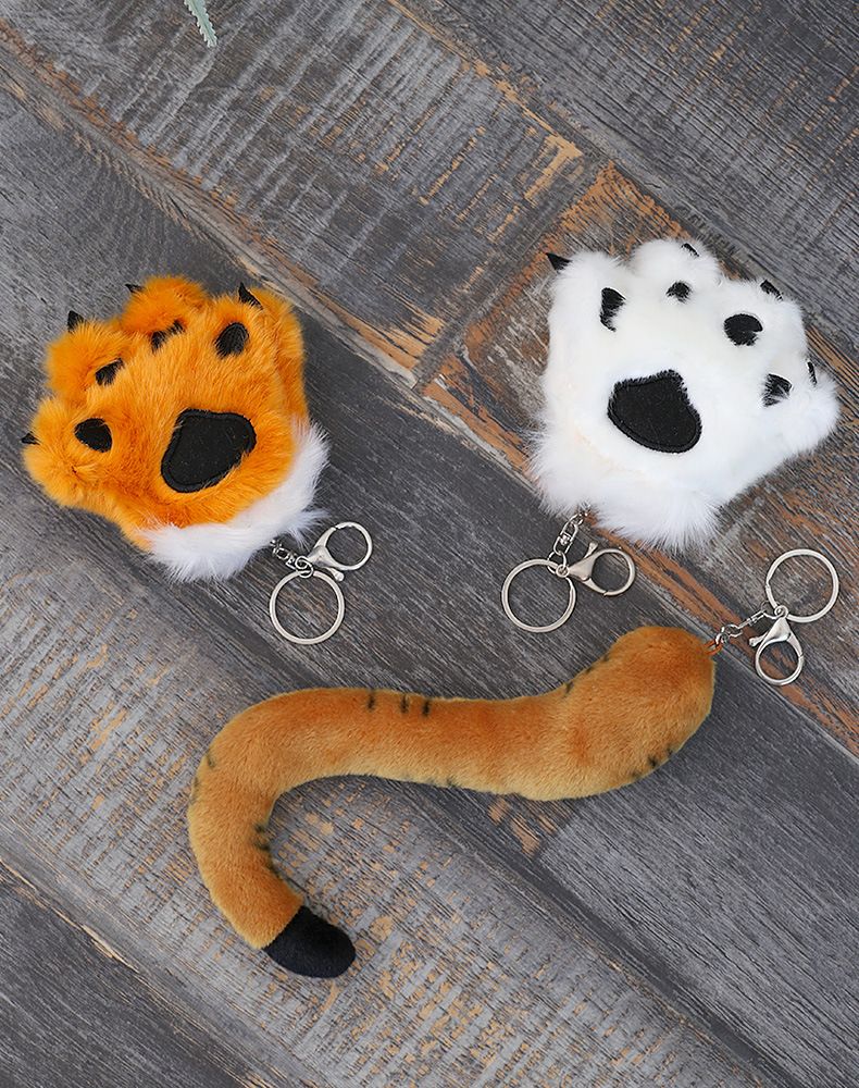 Tigerpfote Plüschtier Niedliche Tigerschwanz-Anhängerpuppe Chinesisches Sternzeichen Puppe Kindergeschenk_voghion.com