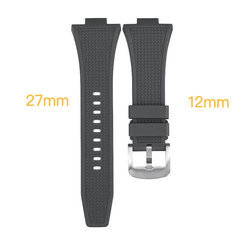 Pasek z gumy fluorowej wypukłe usta 12mm męski i damski super odtwarzacz PRX łańcuszek do zegarka akcesoria do zegarków 1853_voghion.com