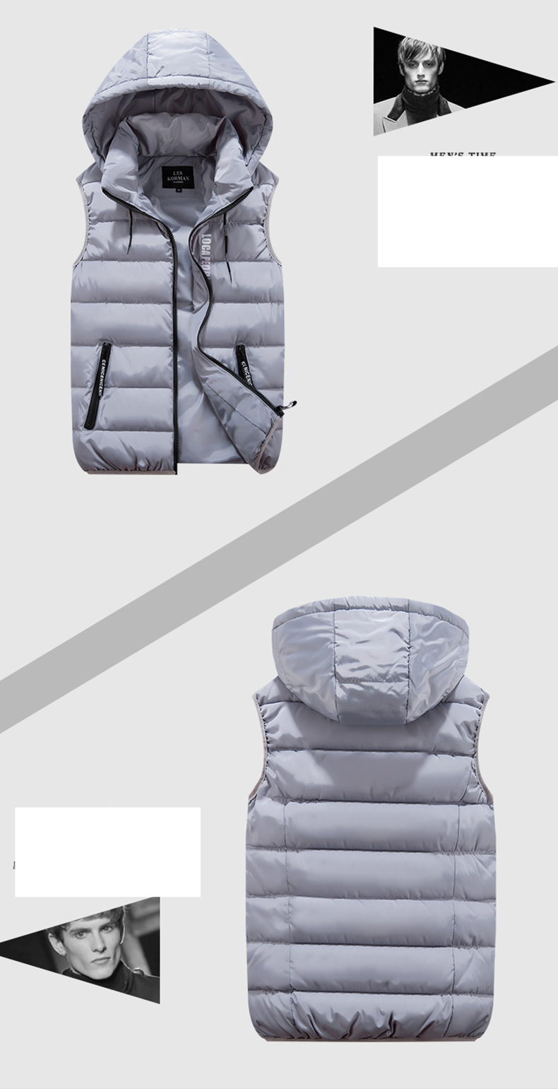 Gilet de couple pour hommes et femmes, automne et hiver, gilet chaud en coton et soie, gilet pour jeunes_voghion.com