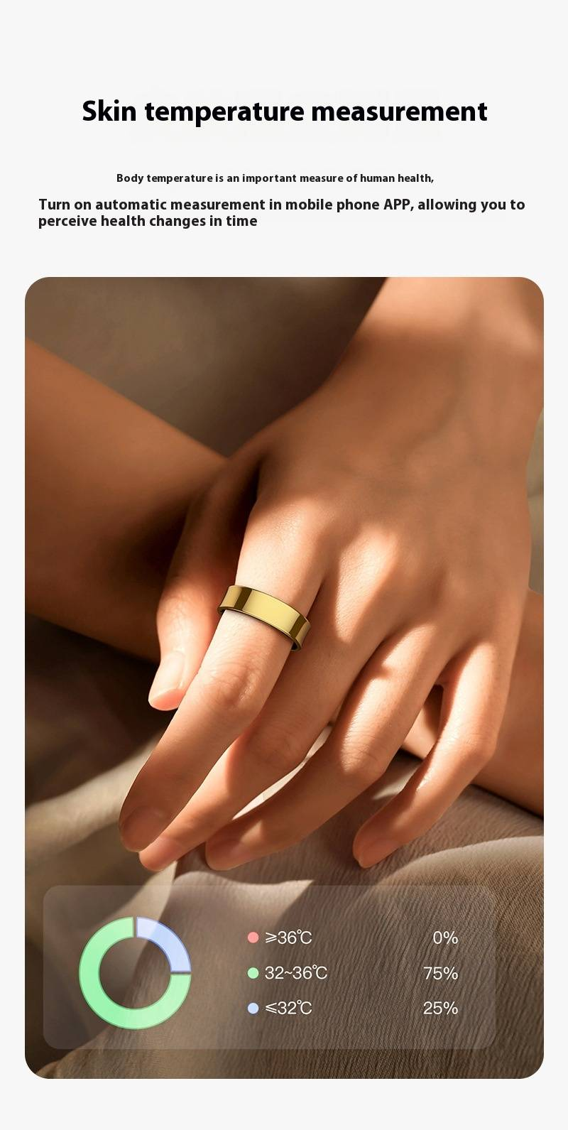 Smart Ring mit Herzfrequenz-/SpO2-/Schlaf-Tracking – Wasserdichter Fitness-Tracker und Schrittzähler mit Bluetooth-Kamerasteuerung und Ladeetui_voghion.com