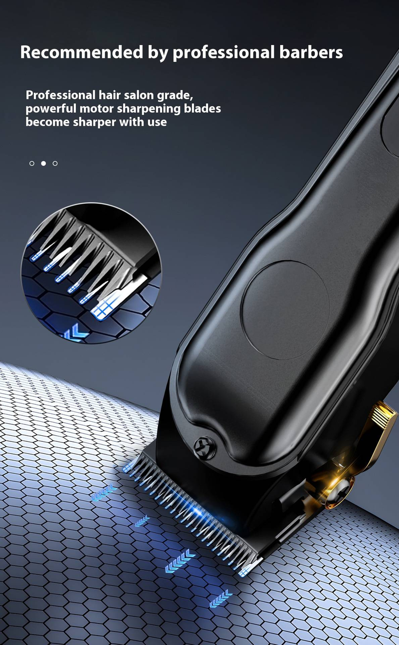 Professional Metal Hair Clipper With LED Display - Cordless Electric Trimmer For Precision Haircuts_voghion.com