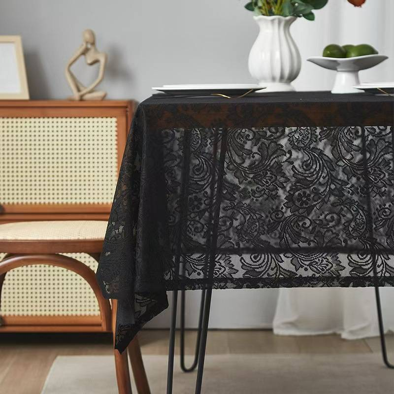 Lace Tablecloth - Premium 80% Polyester Non-Slip Dining Table Cover For Elegant Decor, Photo Shoots, Wedding & Christmas - Machine Washable_voghion.com
