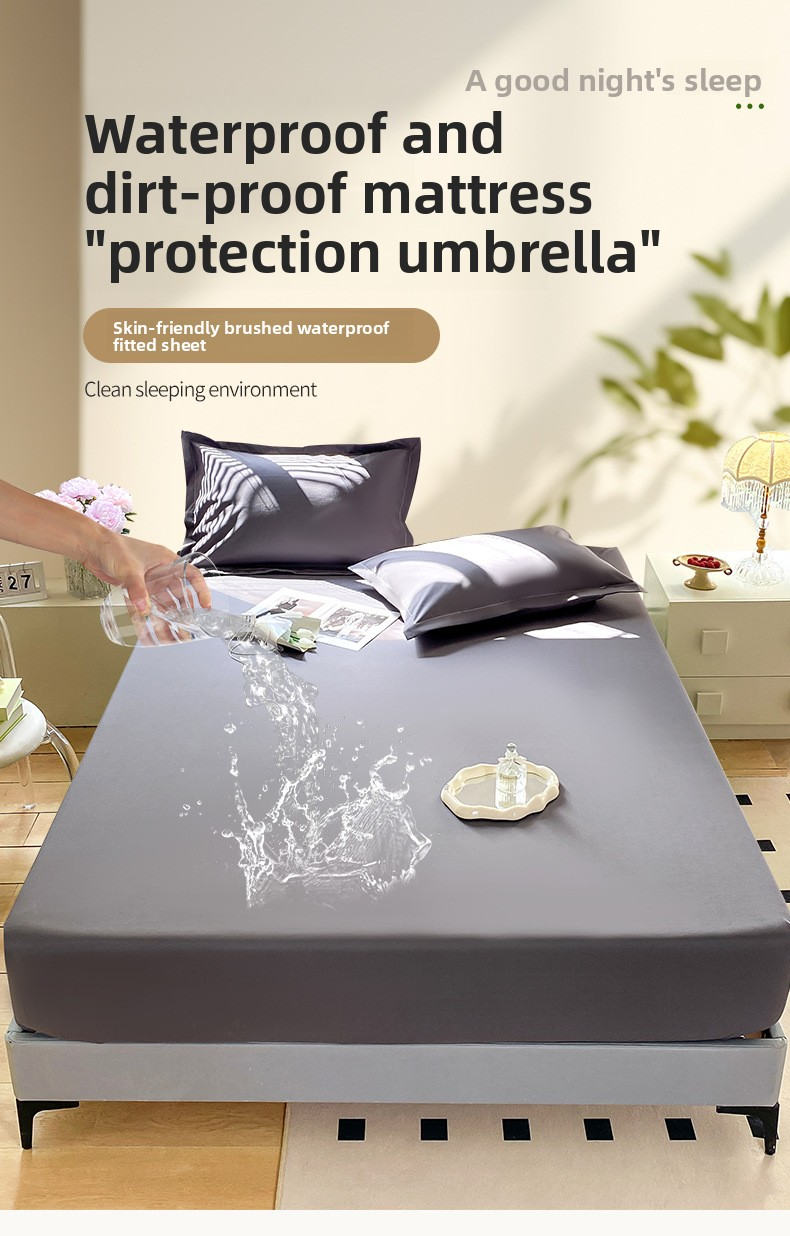 Drap-housse imperméable – Protège-matelas anti-poussière et hypoallergénique – Bordure entièrement élastique – Couleurs unies modernes (plusieurs tailles et styles)_voghion.com