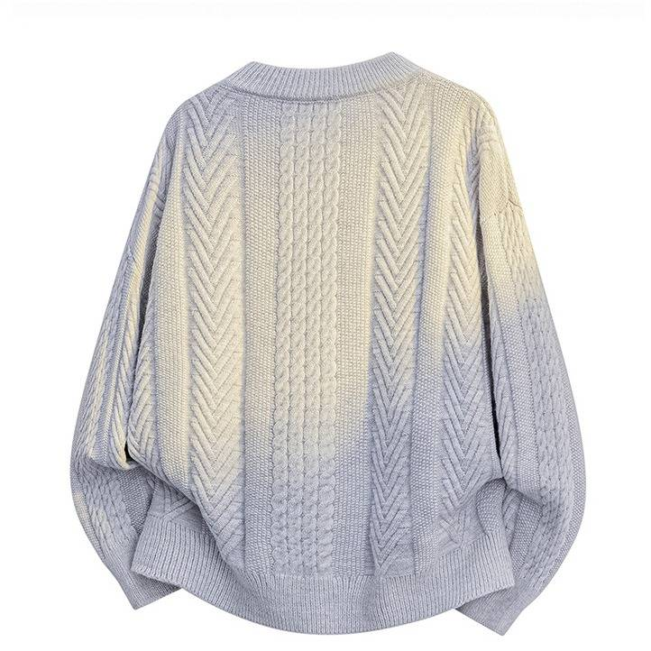 Unisex Cable-Knit Sweater – Oversized Nordic-Inspired Geometric Pullover (M-3XL, 3 Minimalist Tones)_voghion.com