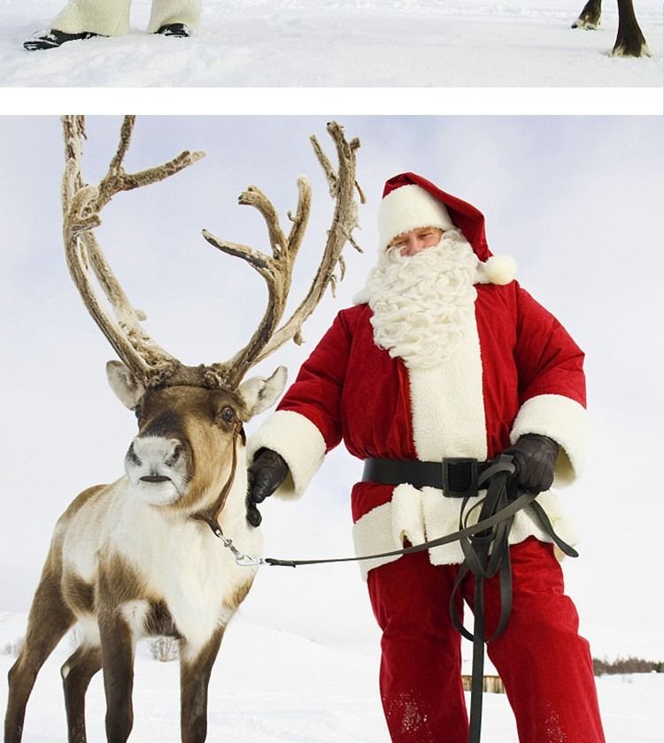 Costume de spectacle du Père Noël, costume complet du Père Noël, adulte - ensemble de onze pièces du Père Noël_voghion.com