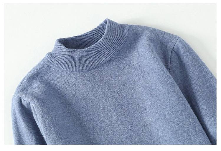 Men's Winter Thermal Fleece Knit Sweater - Semi-Turtle Neck Warm Base Layer, Solid Color Casual Pullover For Cold Weather_voghion.com