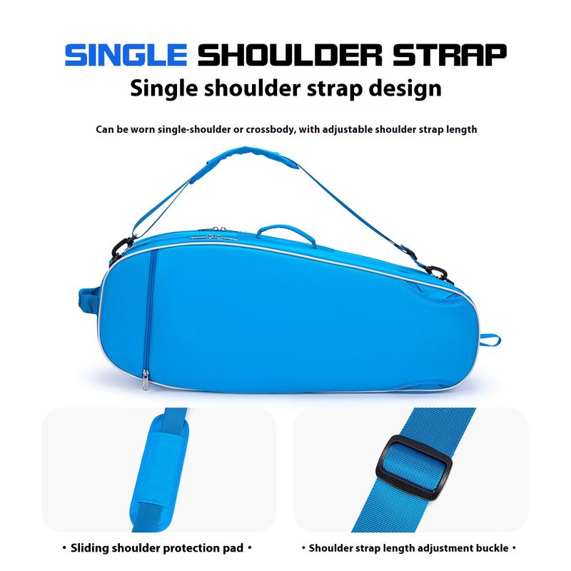 Lightweight Single Shoulder Sports Bag For Tennis & Badminton Rackets, Durable Oxford Fabric, Unisex Design For Outdoor Activities_voghion.com