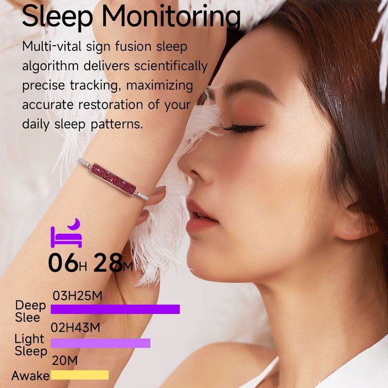 Elegantes Smart-Armband für Damen – Herzfrequenzmessung, Blutsauerstoffmessung, Schlafüberwachung, stilvolles Schmuckgeschenk_voghion.com