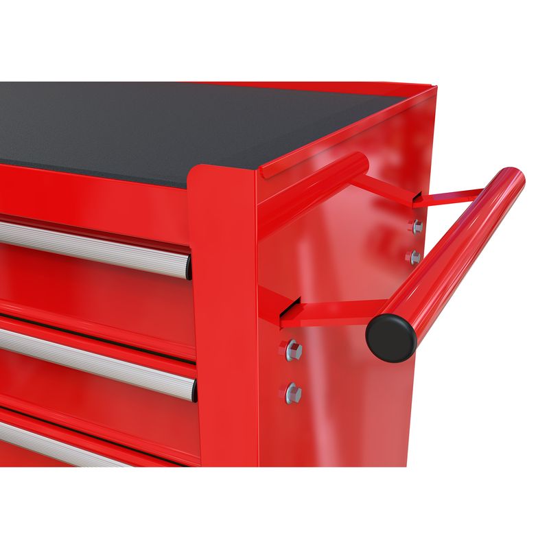 4 DRAWERS MULTIFUNCTIONAL RED TOOL CART WITH WHEELS_voghion.com