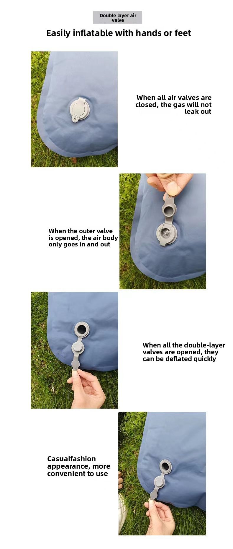 Colchão para áreas externas, cama para pés, acampamento, dormir, colchão inflável portátil_voghion.com