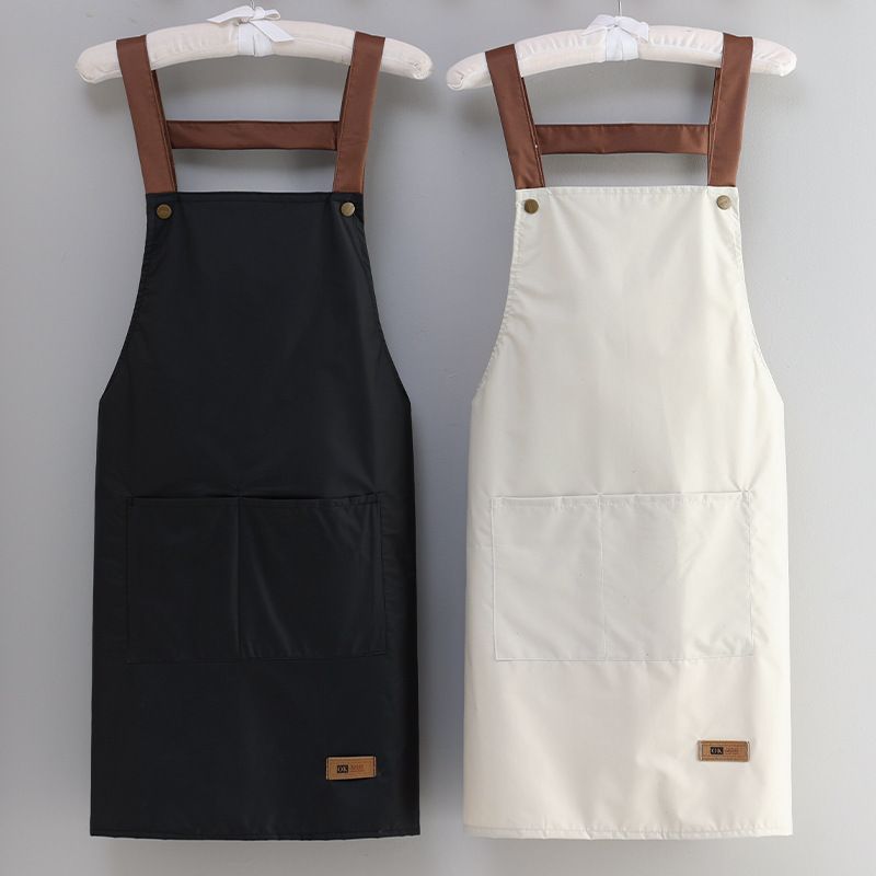 Racerback Strap Apron With Rivet Reinforced Shoulder Straps Leather Label Multi-functional Stain-resistant Oil-proof_voghion.com