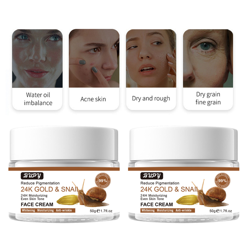 Crema viso anti-lumaca, BUPY Resistente al sudore, Resistente ai raggi UV, Rinfrescante, Non grassa Crema idratante all'essenza_voghion.com