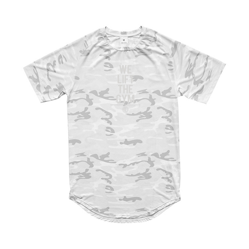 Fitness Muscle Exercise Men's Slim Fit Camo Short Sleeve T-shirt Round Neck Slim Fit T-shirt Sports Running Underlay_voghion.com