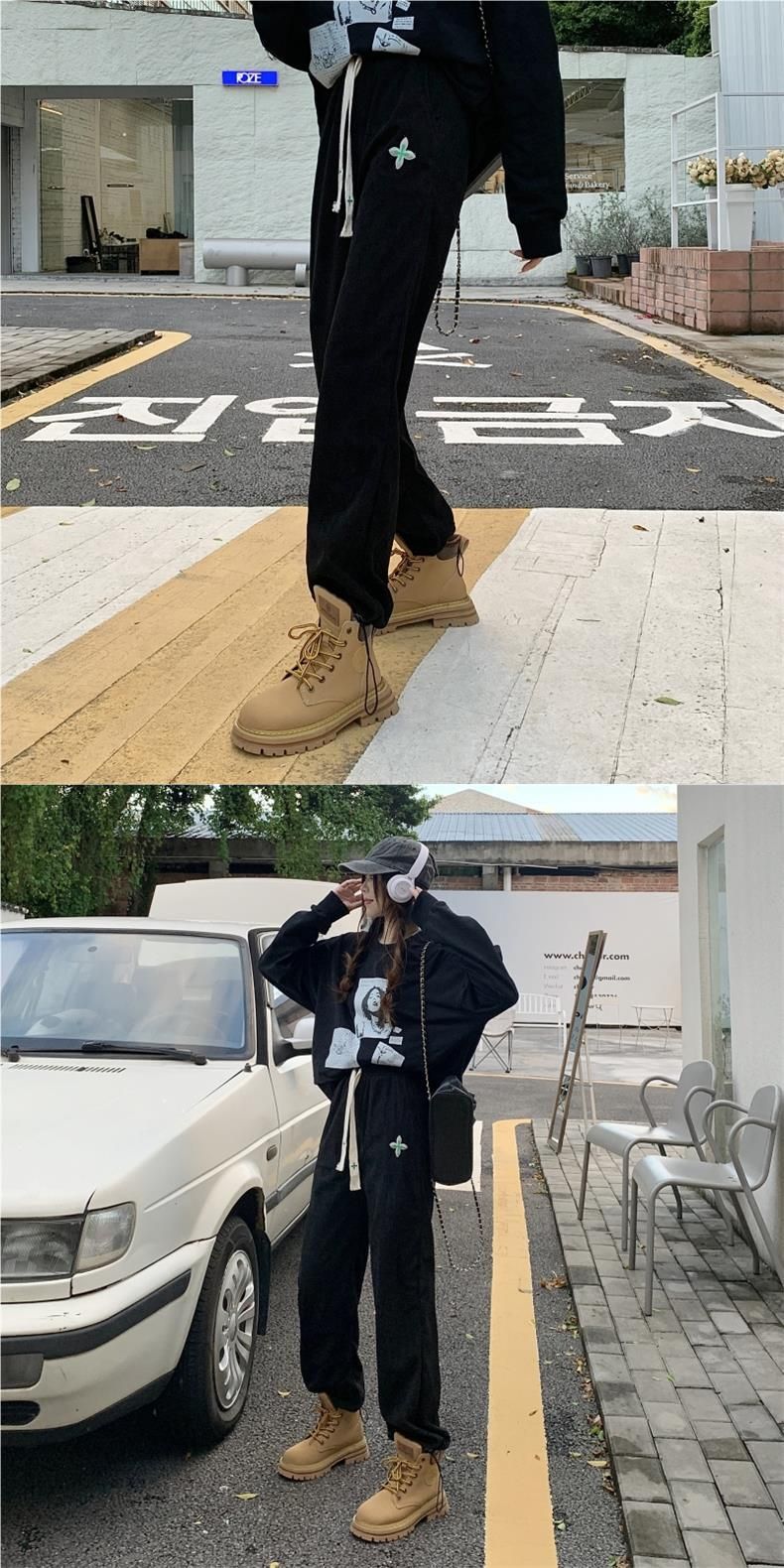 6017 # Corduroy Autumn Korean Edition New Work Wide Women's Leg Tight Pants_voghion.com