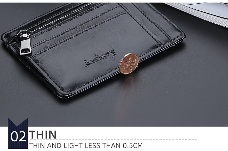 Baellerry neue männer karte halter dünne multi-karte slot zipper karte halter business PU karte halter männer der großhandel_voghion.com